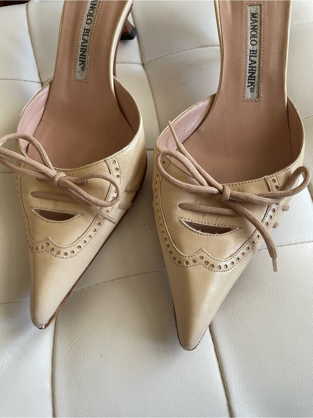 Vintage Manolo Blahnik Kitten Heel Mules - Picture 5 of 5